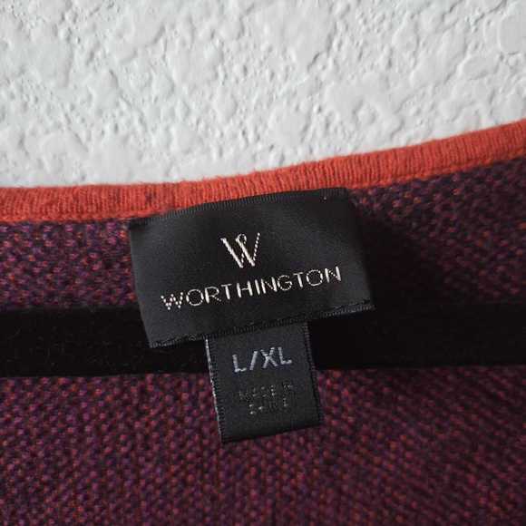 Colorful Colorblock Oversized Worthington Women's Sweater Size L/XL - Picture 4 of 7